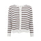 BLACK COLOUR BCDell Striped Knit Cardigan in Off White