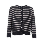 BLACK COLOUR BCDell Striped Knit Cardigan in Dark Grey