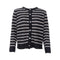 BLACK COLOUR BCDell Striped Knit Cardigan in Dark Grey