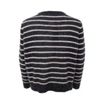 BLACK COLOUR BCDell Striped Knit Cardigan in Dark Grey