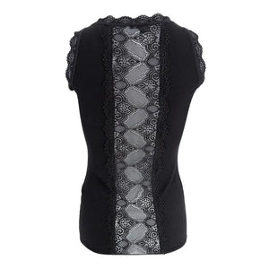 Ivy Rib Vest Top in Black