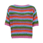 BLACK COLOUR BCMADDY ss striped jumper in Mix Green