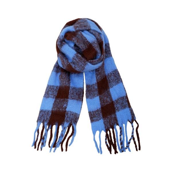BLACK COLOUR North Soft Winter Scarf in Blue/Mocca