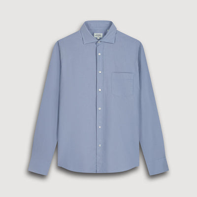 HARTFORD L/S Paul Voile Shirt in Faded Blue