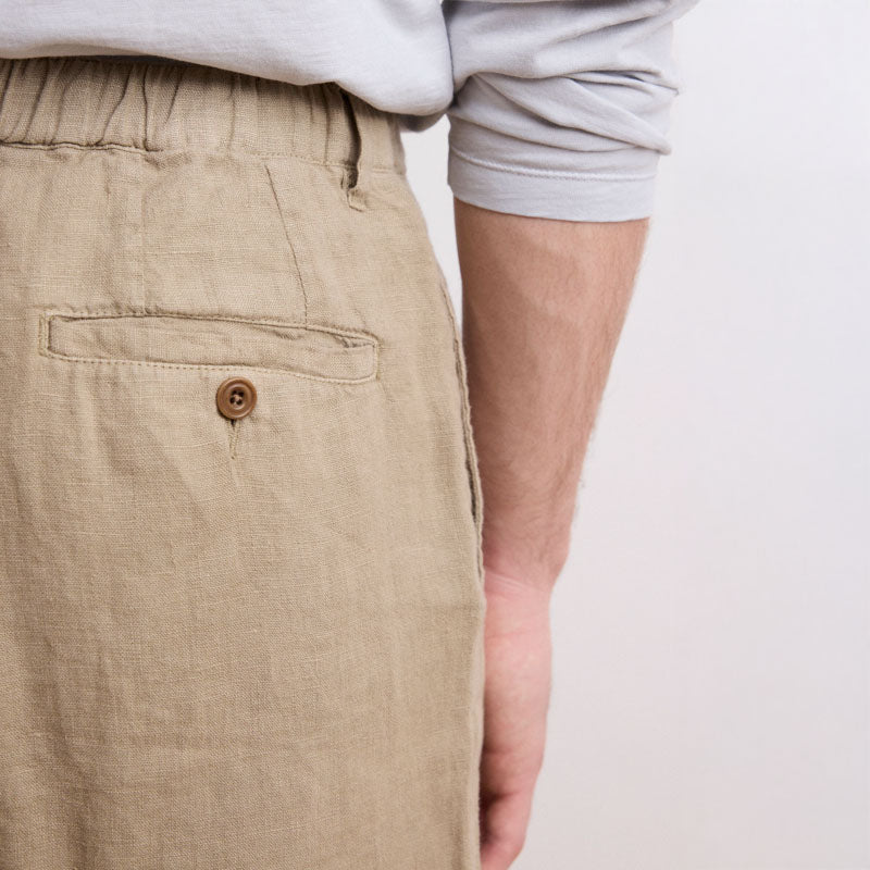 HARTFORD Tank Linen Short in Sand