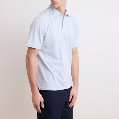 HARTFORD S/S Pique Polo in Pale Blue