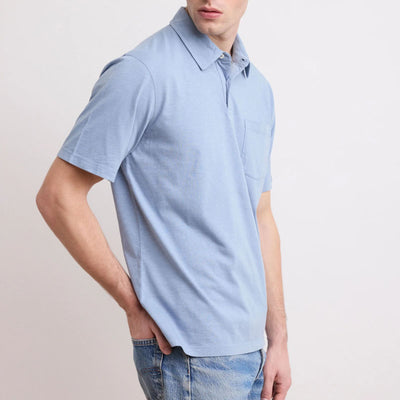 HARTFORD Slub Polo in Storm Blue