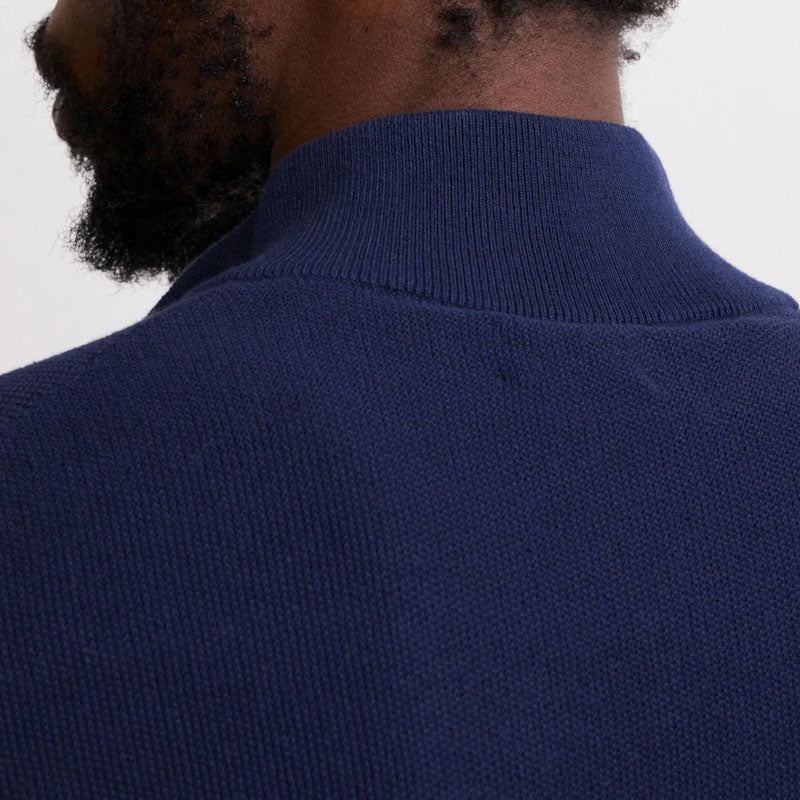 HARTFORD Pique Trucker Pullover in Navy