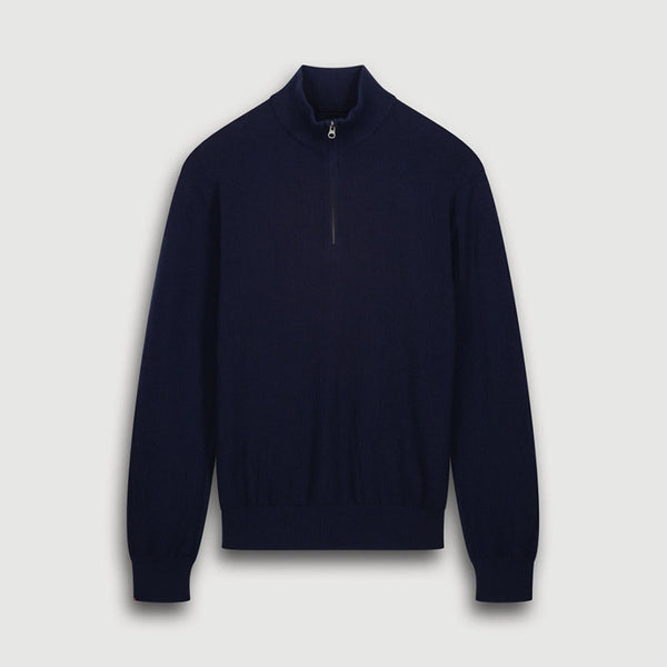 HARTFORD Pique Trucker Pullover in Navy