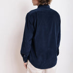 HARTFORD Paul Pat Cotton Shirt in Dark Navy