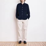 HARTFORD Paul Pat Cotton Shirt in Dark Navy