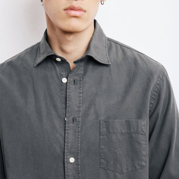 HARTFORD Paul Pat Woven Mix Shirt in Military Green