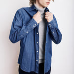 HARTFORD Paul Cotton Shirt in Indigo