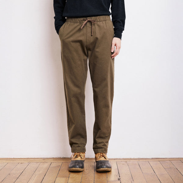 HARTFORD Joggy Cotton Moleskin Pants in Bronze