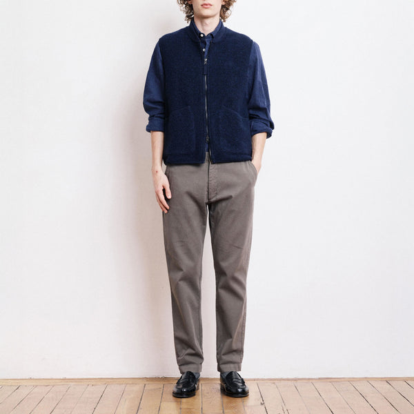 HARTFORD Boiled Wool Vest in Navy