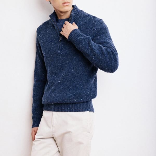 HARTFORD Donegal Trucker Pullover in Indigo