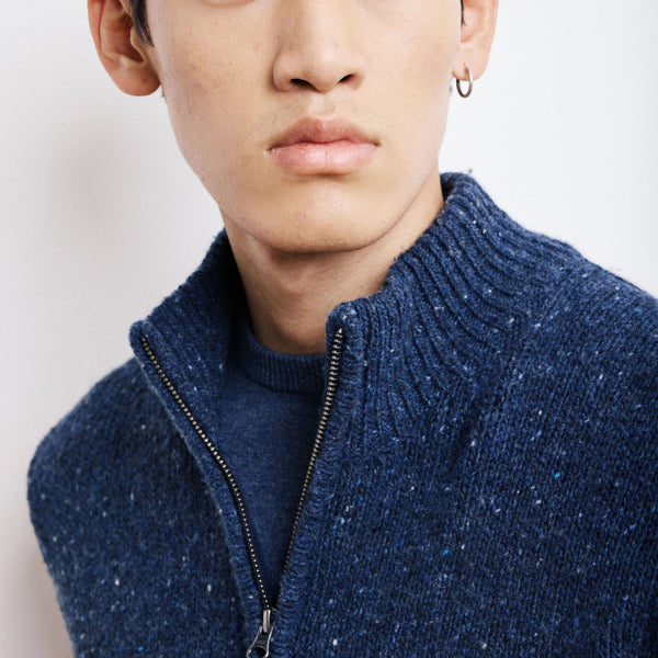 HARTFORD Donegal Trucker Pullover in Indigo