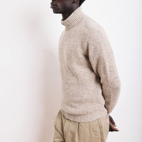 HARTFORD Donegal Roll Neck Pullover in Natural