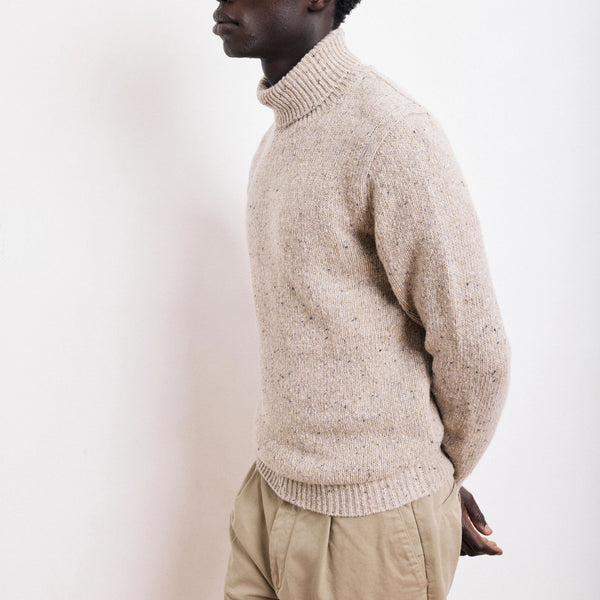 HARTFORD Donegal Roll Neck Pullover in Natural