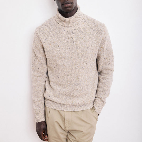 HARTFORD Donegal Roll Neck Pullover in Natural