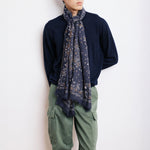 HARTFORD Wool Bandana Scarf in Navy