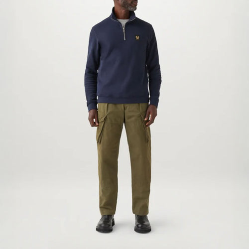 BELSTAFF Quarter Zip Sweatshirt in Dark Ink