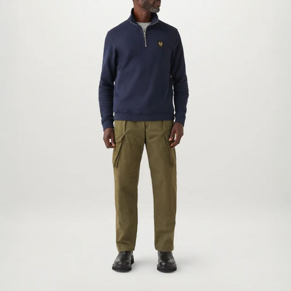 BELSTAFF Quarter Zip Sweatshirt in Dark Ink