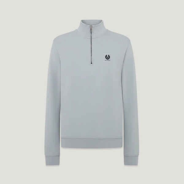 BELSTAFF Quarter Zip Sweatshirt in Quarry/Blue