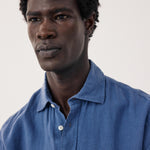 HARTFORD Paul Pat Linen Shirt  in Denim