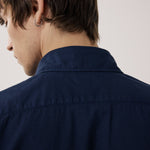 HARTFORD Paul Pat Cotton Shirt in Navy Blue