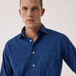 HARTFORD Paul Pat Cotton Shirt in Indigo