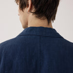 HARTFORD Jobby Pat Linen Jacket in Navy Blue