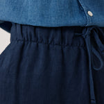 HARTFORD Joggy Linen Pants in Navy Blue