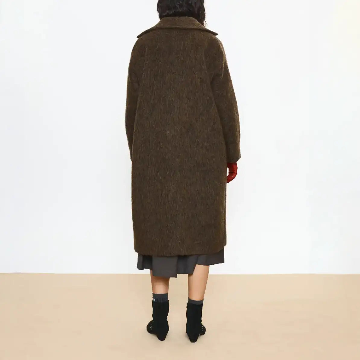 BEATRIZ FUREST Normandie Long Furry Coat in Brown