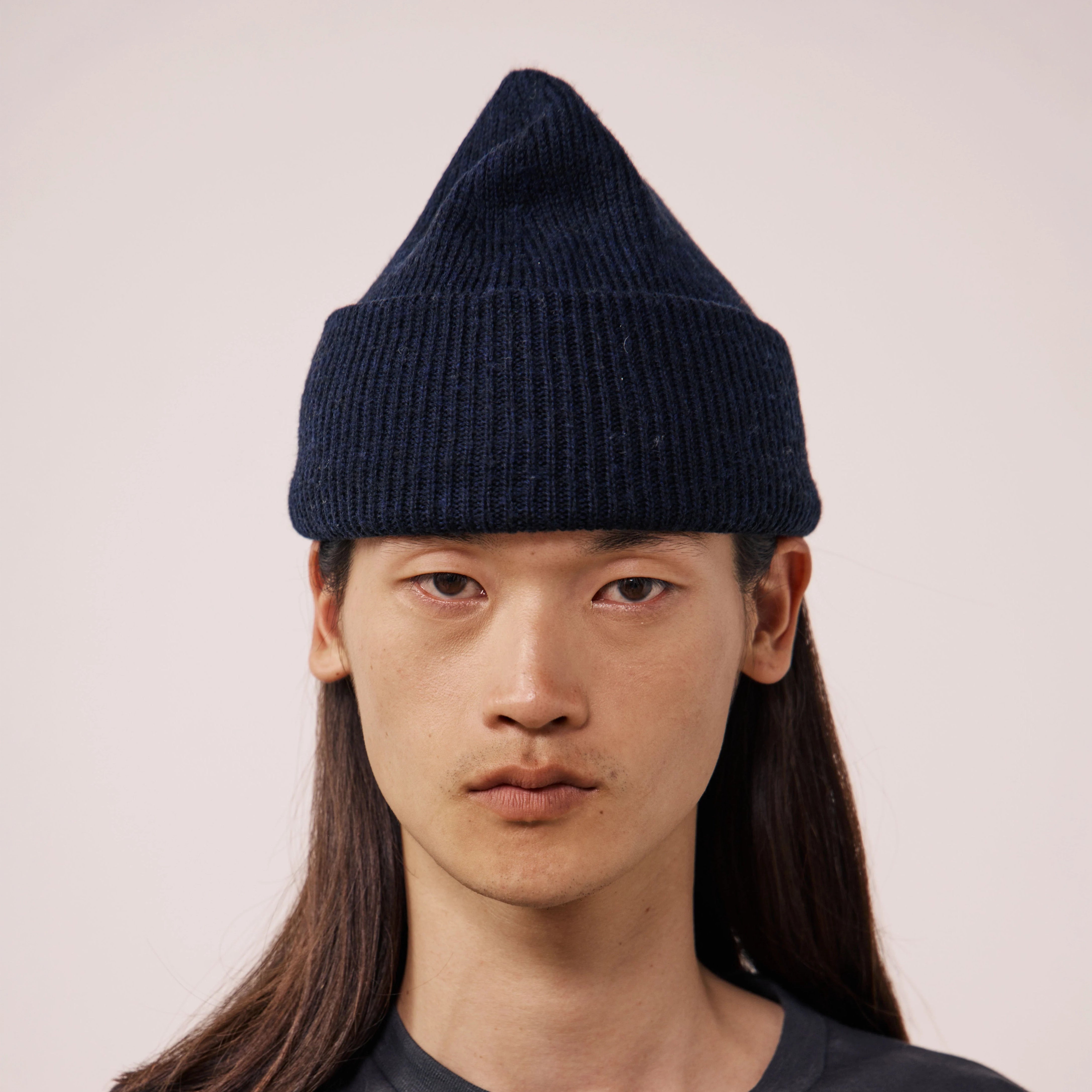 HARTFORD Seamless Wool Beanie Hat in Navy
