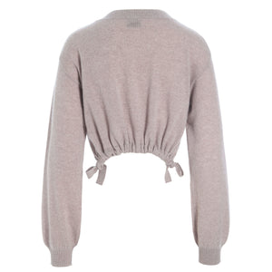 Cropped Cloud Cashmere Knit in Soft Brown