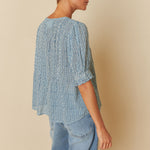 INDI & COLD V Neck Blouse in Indigo