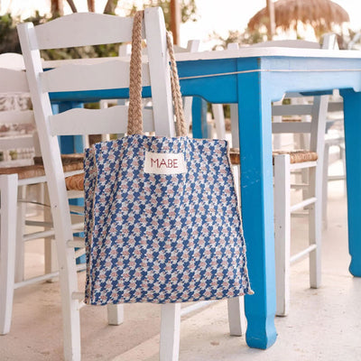 M.A.B.E Blockprint & Jute Tote in Multi