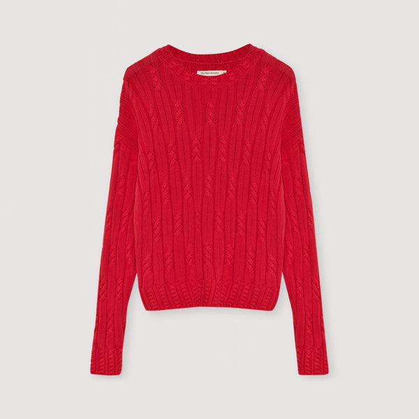 THE NEW SOCIETY Bluebell Cotton Jumper in Tulip Red