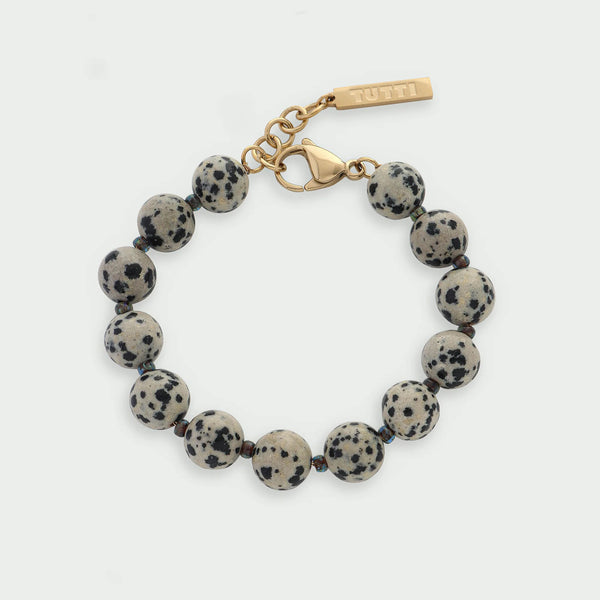 Tutti & Co Jasper Small Beaded Bracelet in Black