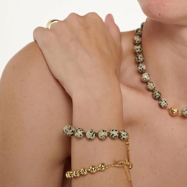 Tutti & Co Jasper Small Beaded Bracelet in Black