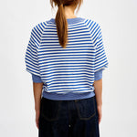 Anglet Stripe Knit Top in Blue/White