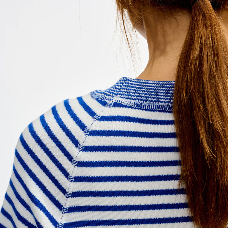 Anglet Stripe Knit Top in Blue/White