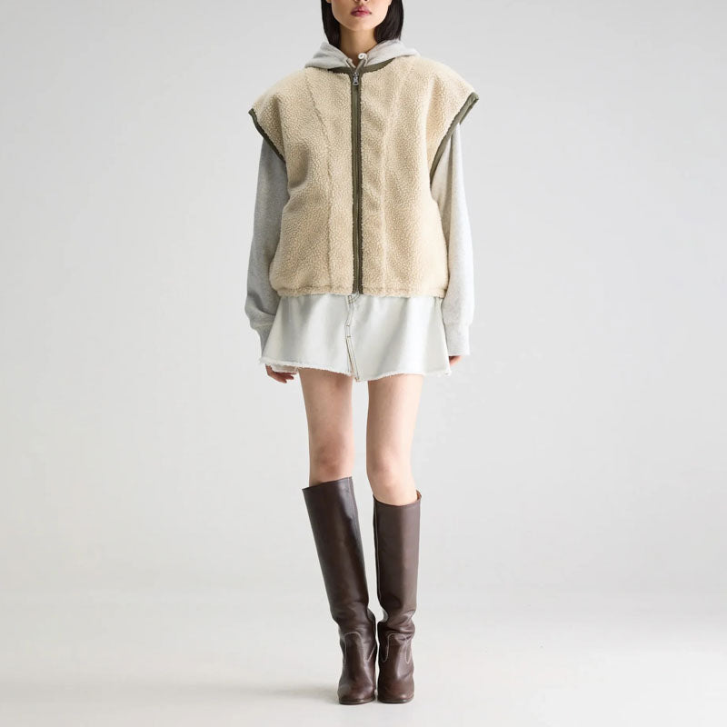 BELLEROSE Jano Sleeveless Jacket in Ecru