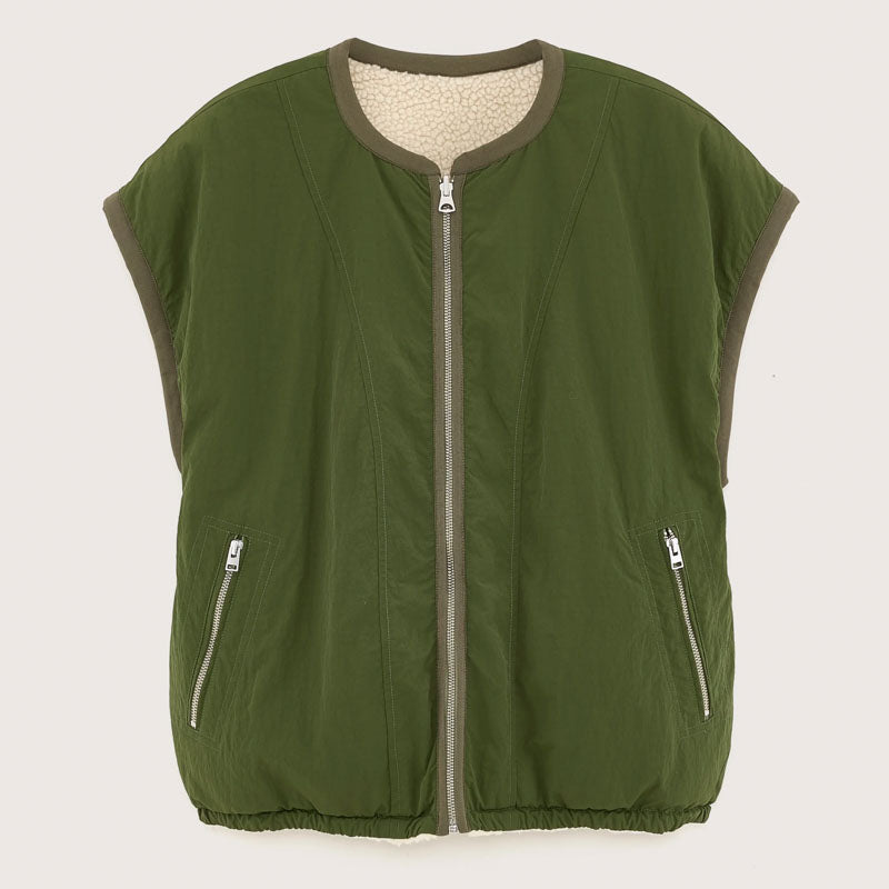 BELLEROSE Jano Sleeveless Jacket in Ecru
