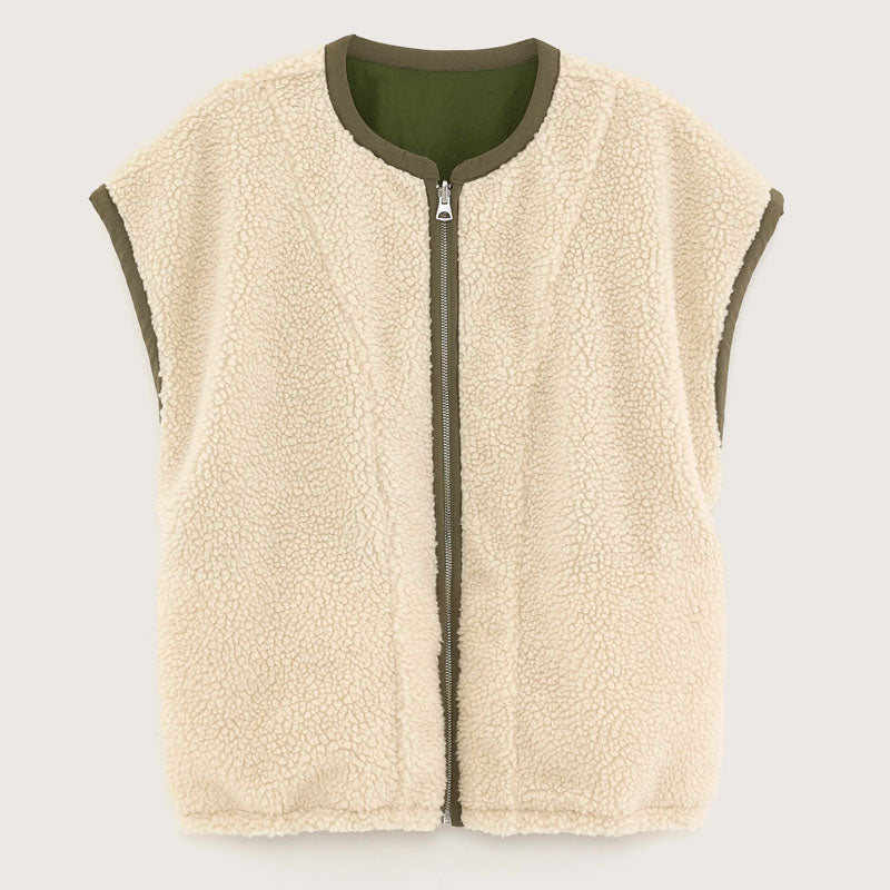 BELLEROSE Jano Sleeveless Jacket in Ecru