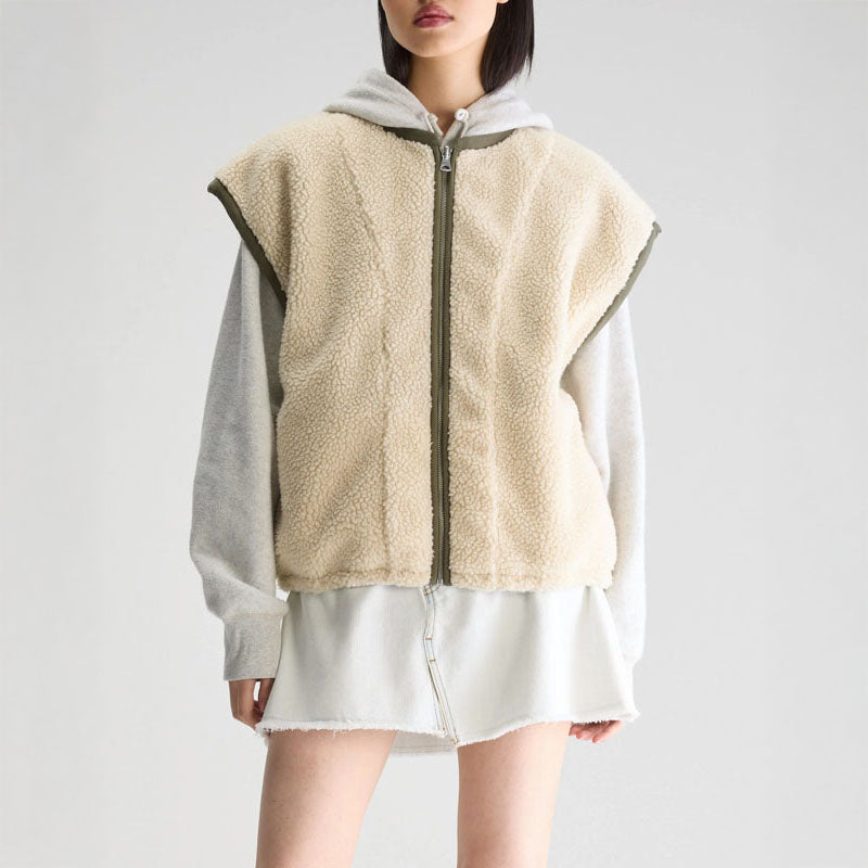 BELLEROSE Jano Sleeveless Jacket in Ecru