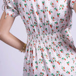 NEW DAY ORIGINALS Babbington Satin Viscose Dress in Strawberries & Cream