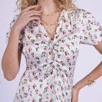 NEW DAY ORIGINALS Babbington Satin Viscose Dress in Strawberries & Cream