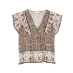 M.A.B.E Bani Print Frill Top in Multi